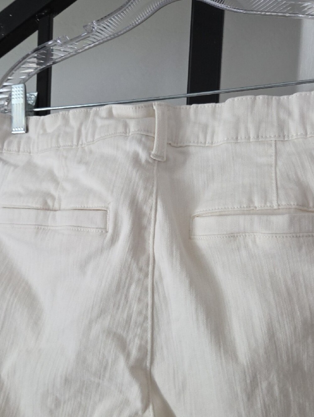 Ella Moss Cream/Ivory High-Rise Pants Wide Leg Cropped Trousers Size 12 - Picture 4 of 8